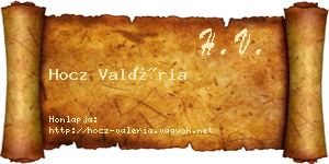 Hocz Valéria névjegykártya